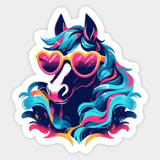 A fancy horse ready for the summer Sticker